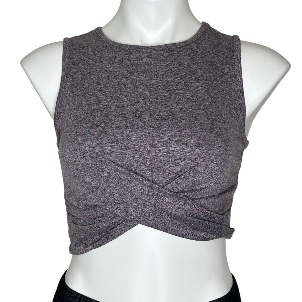 Zobha Heathered Purple Crop Top Small - Picture 2 of 6